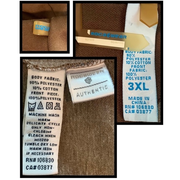 Vintage Authentic Rocawear Brown & White Diagonal Mesh Windbreaker, [Sz 3XL] - Picture 12 of 15